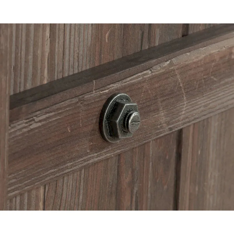 Meuble TV et Credenza de divertissement de style rustique avec portes coulissantes façon grange – Convient aux téléviseurs jusqu'à 70 po