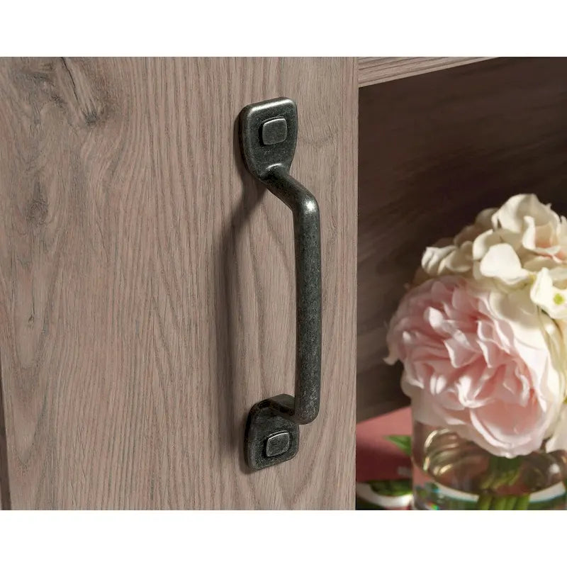 Meuble TV et Credenza de divertissement de style rustique avec portes coulissantes façon grange – Convient aux téléviseurs jusqu'à 70 po