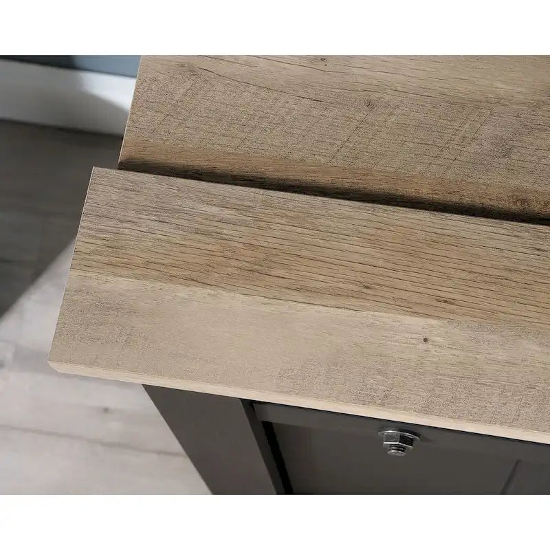 Meuble TV et Credenza de divertissement de style rustique avec portes coulissantes façon grange – Convient aux téléviseurs jusqu'à 70 po