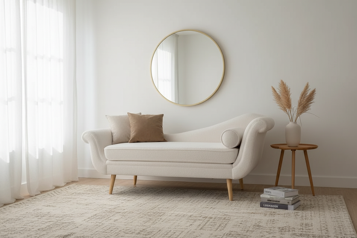 Modern Chaise Lounge in Interior Scene